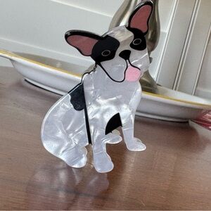 Black and White Bulldog Hair Accessory